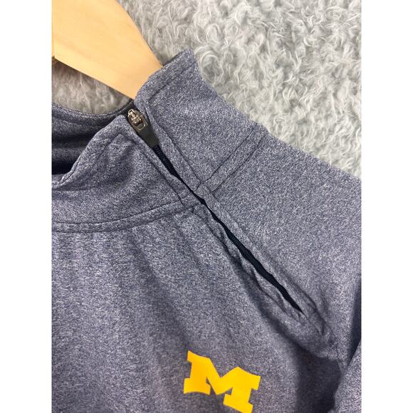 Michigan Wolverines Quarter Zip Pullover Gray Blue Rivalry Threads XL - Picture 7 of 9